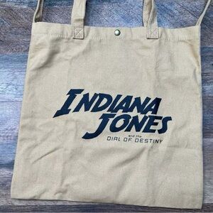 Indiana Jones Canvas Tote Bag Dial of Destiny Official Movie Logo Merchandise